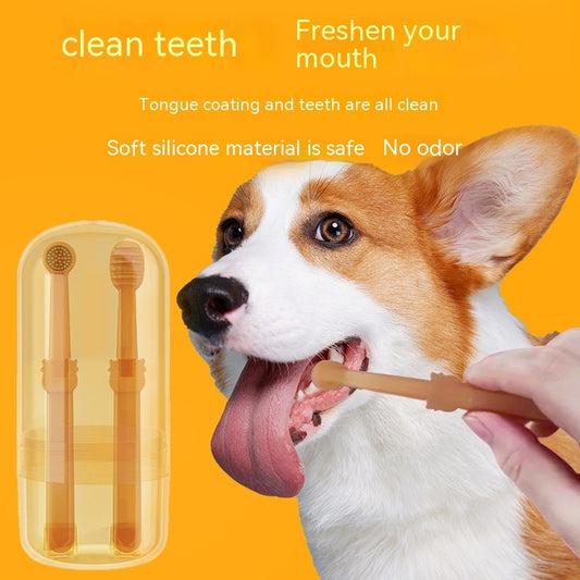 Cat Silicone Toothbrush Dog Toothbrush Set Pet Brushing Cat Teeth Cleaning Supplies