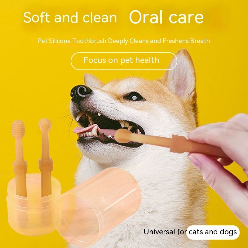 Cat Silicone Toothbrush Dog Toothbrush Set Pet Brushing Cat Teeth Cleaning Supplies